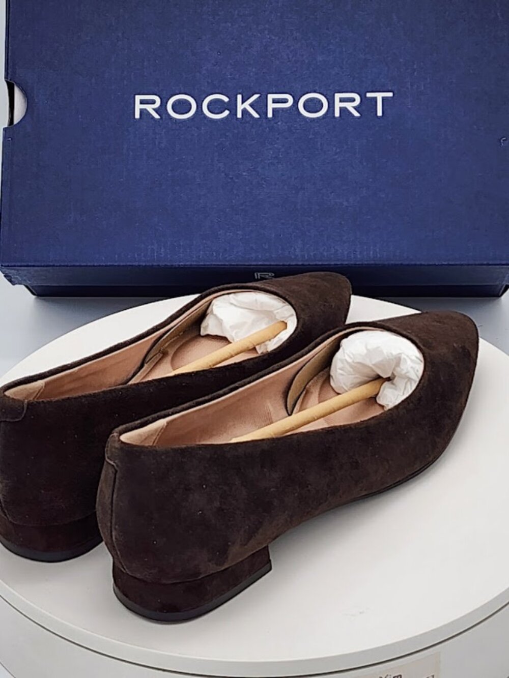 Rockport Tessa Women's Flat Shoes Dark Brown Suede Low Heel Pumps Size 9.5 - Picture 3 of 10